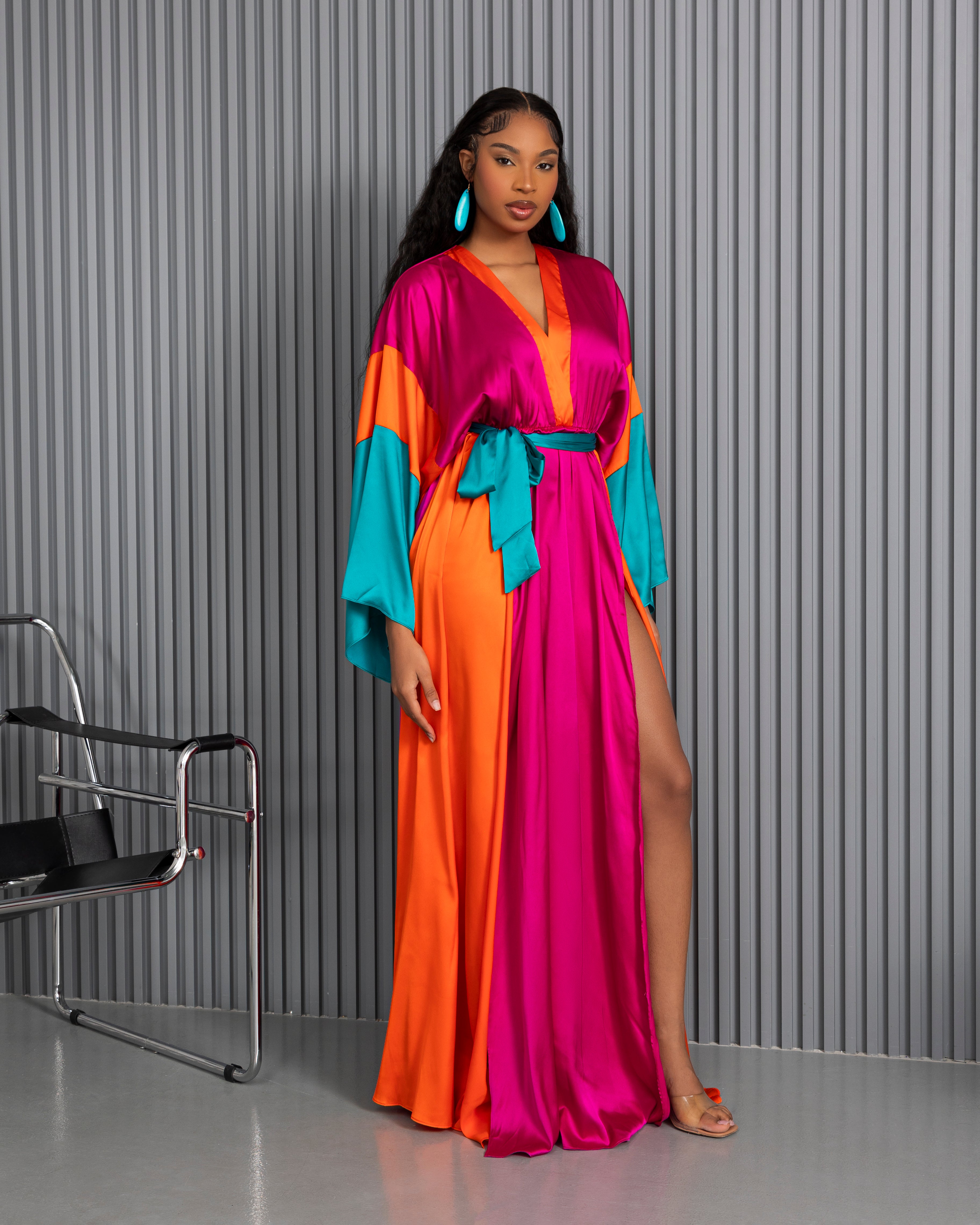 Multicoloured Silk Lounge Wear