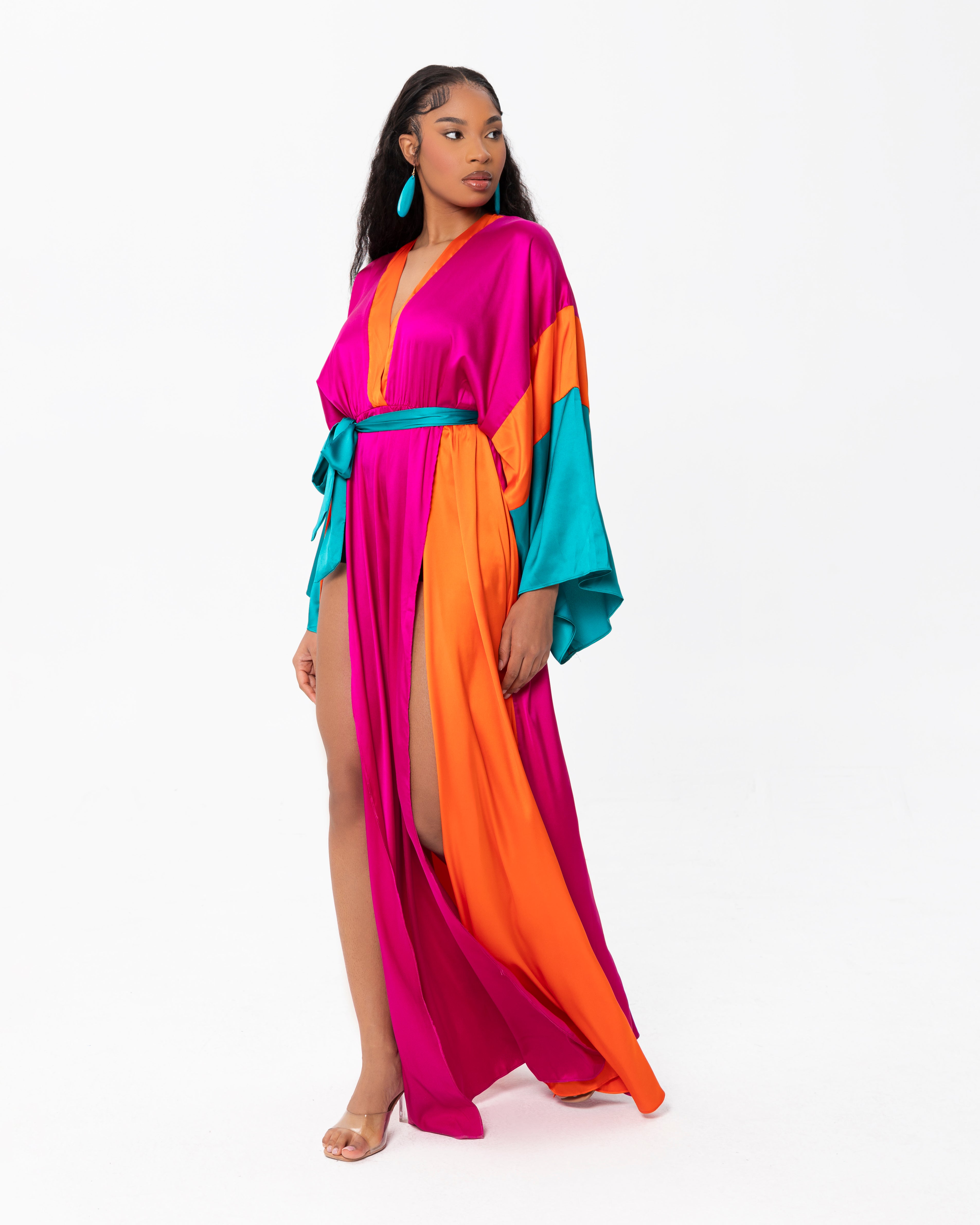 Multicoloured Silk Lounge Wear